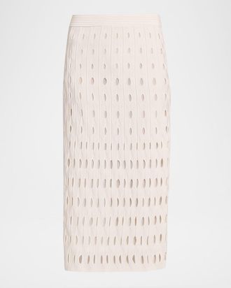 SIMKHAI Billie Open Work Midi Skirt