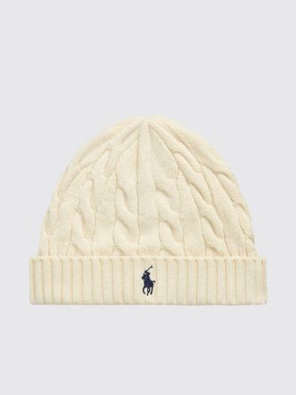 Polo Ralph Lauren Berretto in misto lana e cashmere con logo Pony a contrasto