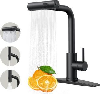 OEM Grifos De Cocina, Grifo De Cocina Con Rociador Extra&iacute;ble, Acabado Mate, Grifo De Fregadero De Cocina Moderno De Acero Inoxidable
