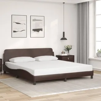 vidaXL Vidaxl - Estructura De Cama Sin Colch&oacute;n Cuero Sint&eacute;tico Marr&oacute;n 180x200cm