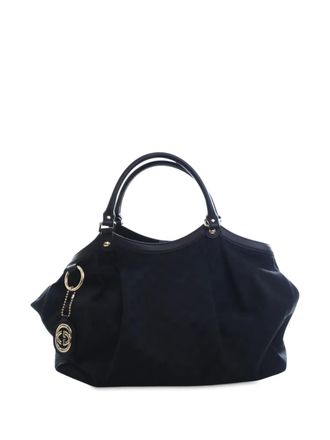 Gucci 2000-2015 Large GG Canvas Sukey tote bag - women - Canvas/Calf Leather/Leather - One Size - Black