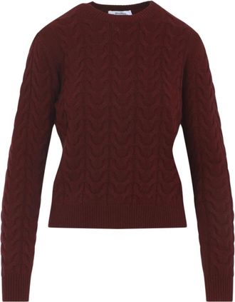 Max Mara Luxe Rode Cashmere Sweater Aw 25 - Dames - Cashmere truien - Rood - L - Kasjmier - Truien & Vesten