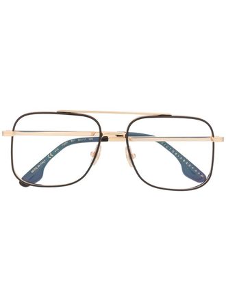 Victoria Beckham Grooved square-frame glasses - unisex - Metal (Other) - One Size - Gold