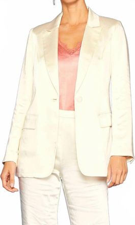 Skies Are Blue Clothing Reese Satin Blazer In Cream