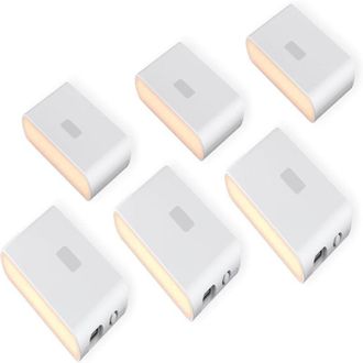 OEM Luces Nocturnas Recargables Con Sensores De Movimiento Y Luz, Luz Blanca C&aacute;lida, Fijaci&oacute;n Magn&eacute;tica, Juego De 6