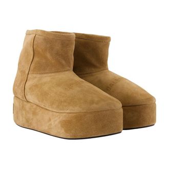 Balenciaga Womens Alaska Boot Beige Calfskin
