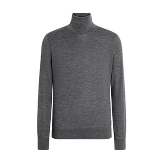 Ermenegildo Zegna Turtlenecks, male, Gray, Size: 2XL Cashmere and Silk Turtleneck Sweater