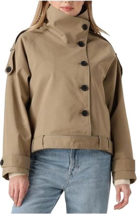Second Female Jassen, Dames, Beige, L, Khaki Toga Jacket voor vrouwen