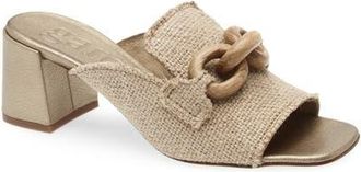 Pedro Garcia Umita Block Heel Mule in Natural Burlap-Oak at Nordstrom, Size 11.5Us