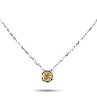 Tiffany & Co. Platinum 0.40ct Fancy Yellow Diamond Pendant Necklace TI15-060526