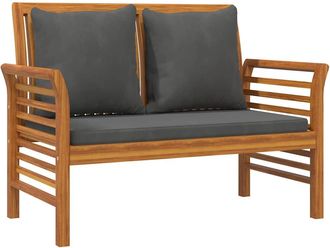 vidaXL Vidaxl - Banco Jard&iacute;n Con Cojines Gris Oscuro De Madera Maciza De Acacia