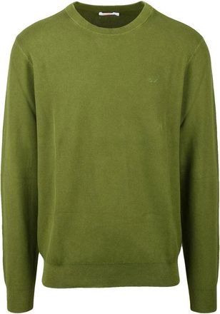 Sun 68 Green Crew Neck Cotton Sweater