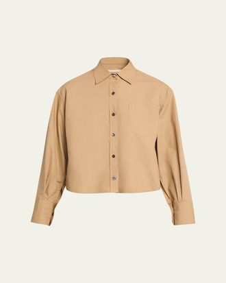 Maria McManus Organic Cotton Cropped Button-Down Shirt