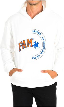 La Martina Cloud Dancer Man Oversized Katoenen Hoodie - Heren - Hoodies - Wit - M - Katoen - Hoodies & sweatvesten