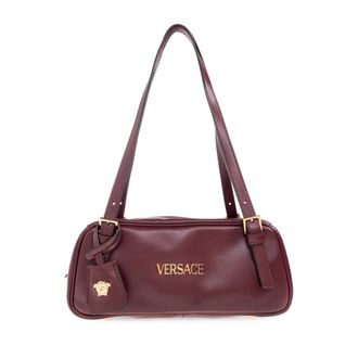 Versace Shoulder Bags, female, Red, Size: ONE SIZE Tag Bowling Shoulder Bag