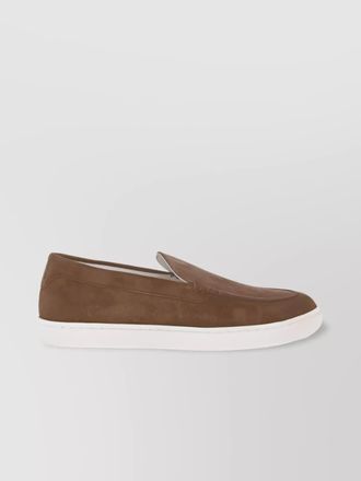 Brunello Cucinelli slip-on suede leather sneakers