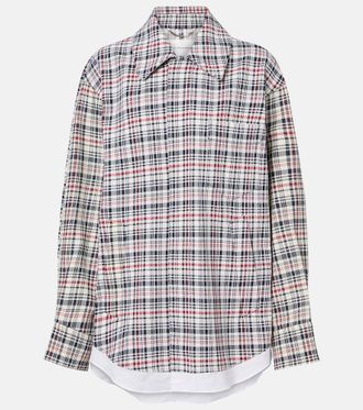 Victoria Beckham Checked oversized cotton and wool jacket