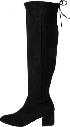 SUGAR Womens Ollie Over The Knee High Boot In Black Micro