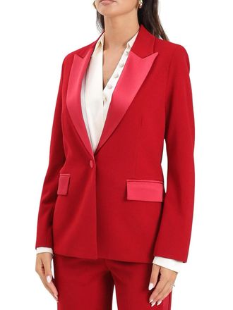 Vicolo Red Polyester-Blend Satin Blazer