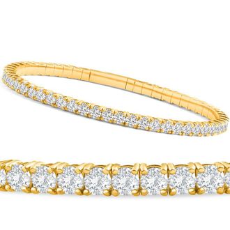Pompeii3 3.00-7 1/2Ct TW Flexible Diamond Bangle Tennis Bracelet Lab Grown 14k Gold