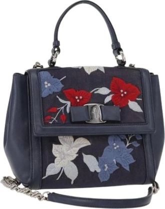 Ferragamo Pre-owned Handbags, female, Multicolor, Size: ONE SIZE Pre-owned Canvas Handbag