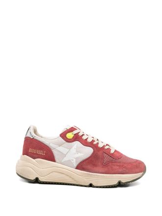 Golden Goose Silk and Nylon Perforated Leather Sneakers