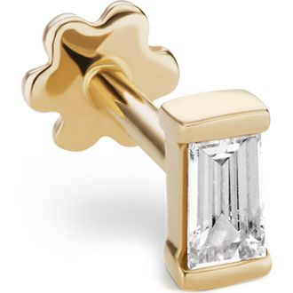 Maria Tash Diamond Baguette Single Threaded Stud Earring in 18K Yellow Gold/Diamond at Nordstrom, Size 4 Mm