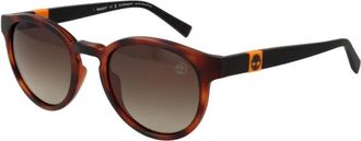 Timberland Bruine Gepolariseerde Ronde Zonnebril voor Mannen - Heren - Zonnebrillen - Bruin - ONE Size - Accessoires