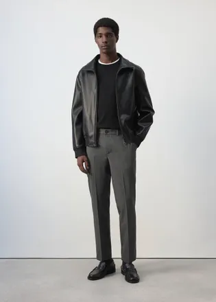 Mango Giubbotto similpelle zip nero - Uomo - XXL - MANGO MAN