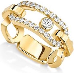 Messika Move Link Diamond Statement Ring in Yellow Gold at Nordstrom, Size 6.75