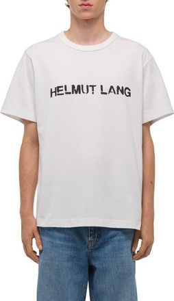 Helmut Lang Heavyweight Stencil Logo Graphic T-Shirt in White at Nordstrom, Size Medium