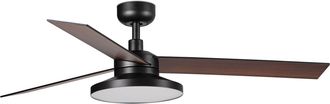 Faro Barcelona Rudder Tak 3 L Ventilatore Nero/noce 3000k