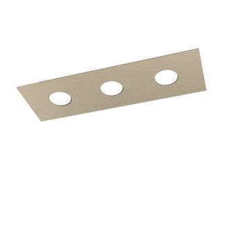 Top-Light Plafoniera Moderna Rettangolare Area Metallo Sabbia 3 Luci Gx53