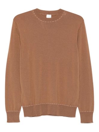 Eleventy round-neck wool sweater - men - Wool - L - Brown