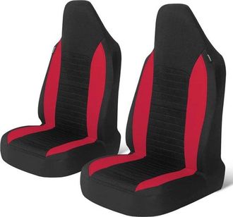 OEM Juego De Fundas Para Asientos - Protectores De Asientos Para Coche - Interior Del Coche - Ajuste Universal - Asientos Delanteros - Rojo