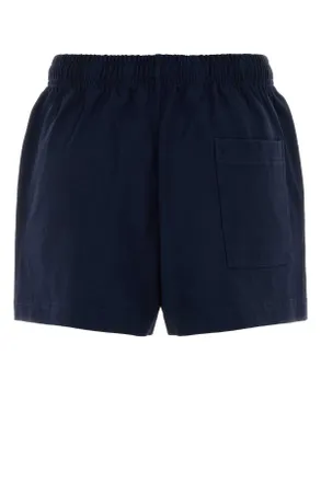 Sporty & Rich Womens Navy Blue Cotton Shorts Darknavy Exterior
