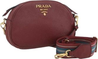 Prada Pre-owned Cross Body Bags, female, Red, Size: ONE SIZE Pre-owned Leather Cross Body Bag