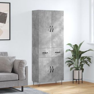 Berkfield Home Highboard Concrete Grey 69.5x34x180 cm Engineered Wood