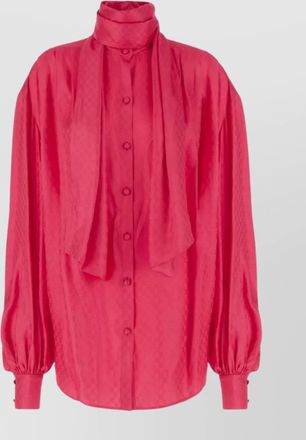 Balmain oversize silk blend blouse with bishop sleeves