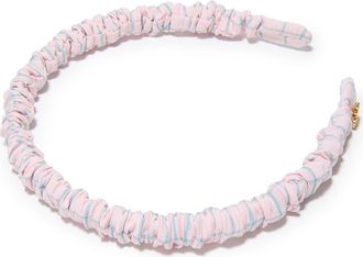 Lele Sadoughi Jessie Ruched Cotton Headband in Blush Mist at Nordstrom