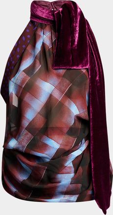 Dries Van Noten Draped Halter Top with Scarf