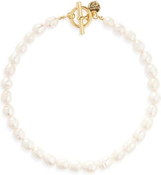 Karine Sultan Freshwater Pearl Necklace in Gold at Nordstrom