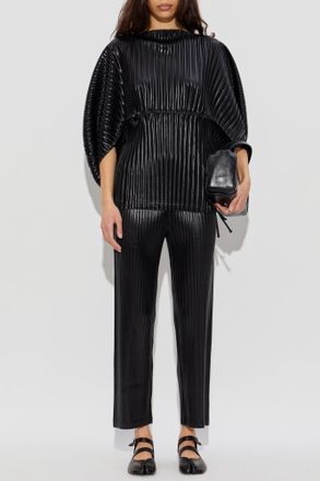 Issey Miyake Pleated Trousers, Womens, Black