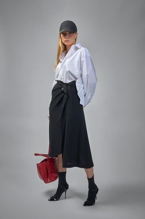 Balenciaga Draped Tailored Skirt