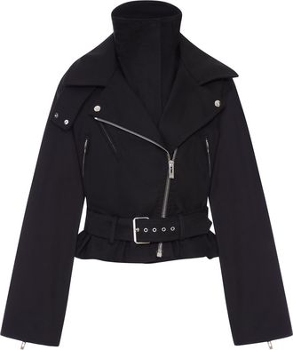 Alaia SHORT COTTON BIKER JACKET WITH BELT - Alaia - Woman
