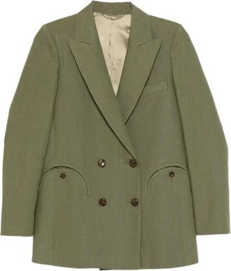 Blaz&eacute; Milano Jassen, Dames, Groen, S, Leer, Everyday Blazer