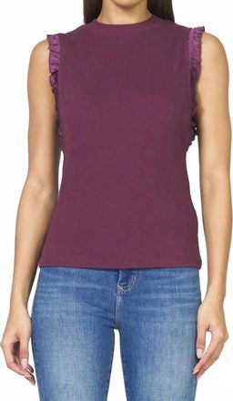 Dear John Denim Bridget Ruffle Sleeve Top In Fig