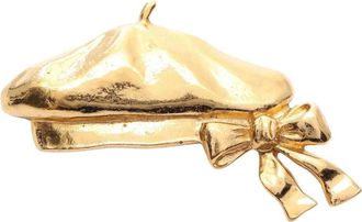 Chanel 1970-1980 Gold Plated Beret Motif Brooch costume brooch