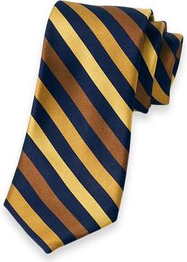 Paul Fredrick Patterned Woven Silk Tie in Gold/navy at Nordstrom