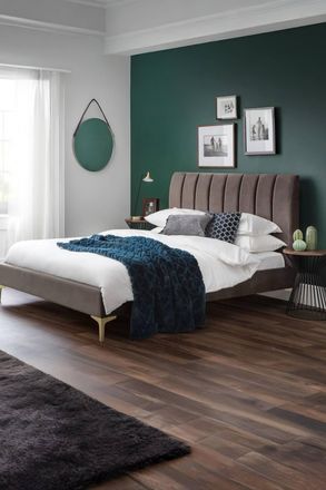 Julian Bowen Deco Upholstered Bed in Chocolate | Size: Double